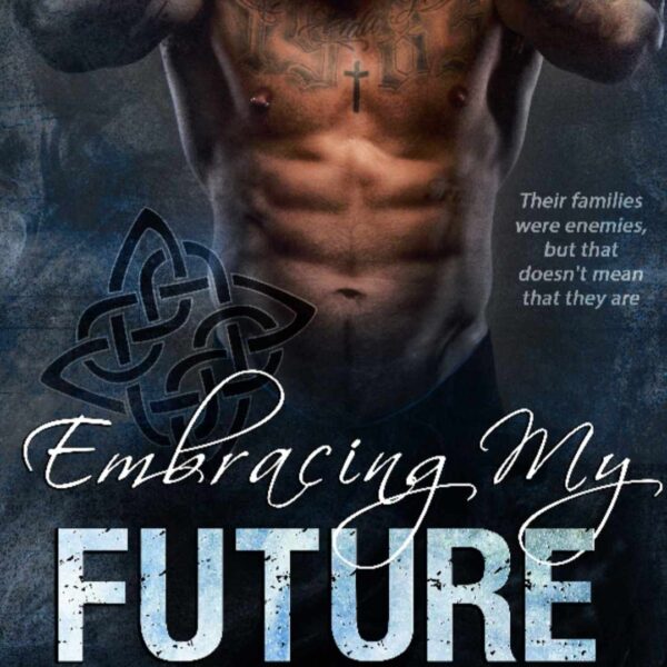 Man standing looking down, shirtless surrounded by a blue glow with the title Embracing My Future by Alina Martyn